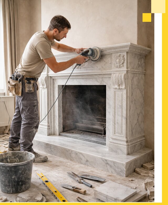 Изготовление и установка мраморных каминов в Курчатове под ключ