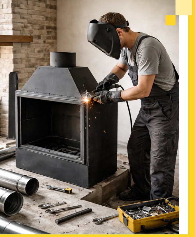 Продажа и установка металлических каминов в Курчатове под ключ