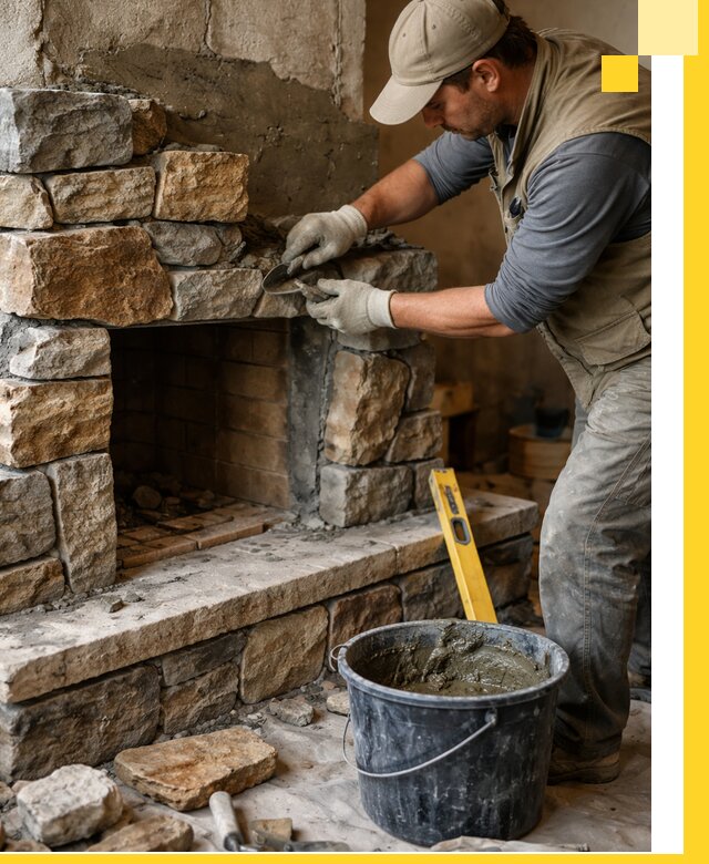 Изготовление и установка каменных каминов под ключ в Курчатове