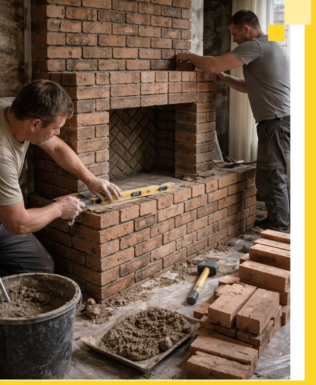 Изготовление и установка кирпичных каминов в Курчатове