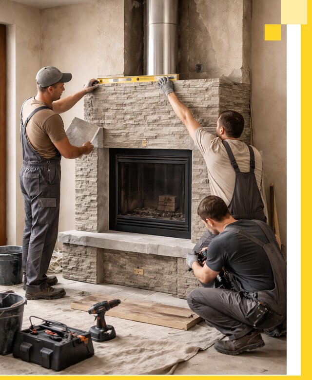 Профессиональный монтаж каминов под ключ в Курчатове для дома