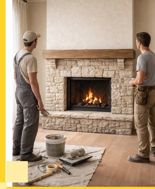 Отделка каминов в Курчатове от 6622 р. под ключ | ЭриданКрч