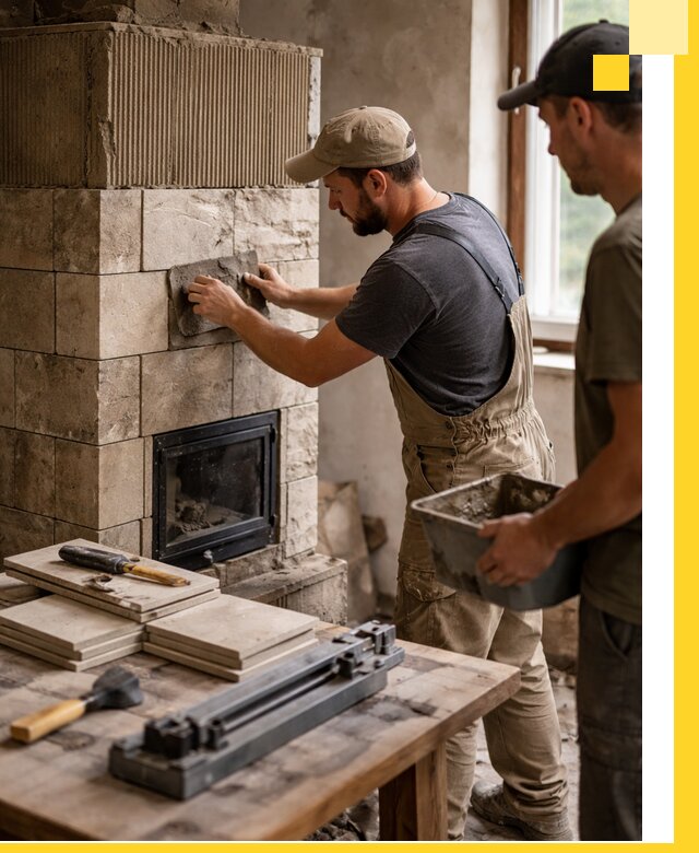 Профессиональная облицовка печей в Курчатове: керамика и камень