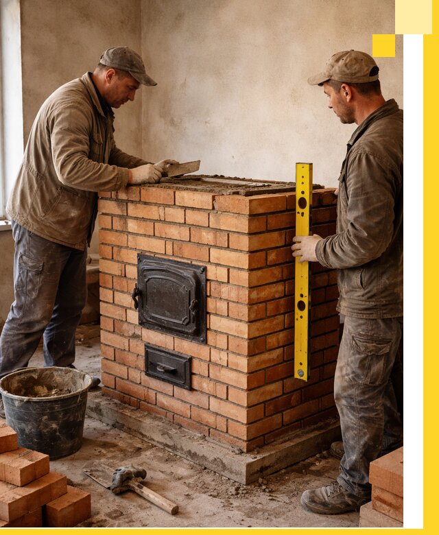 Отопительные печи под ключ в Курчатове, установка и сборка