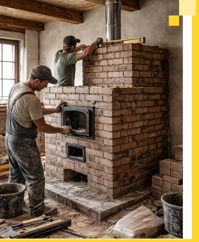 Печи для загородного дома под ключ в Курчатове — монтаж и сервис