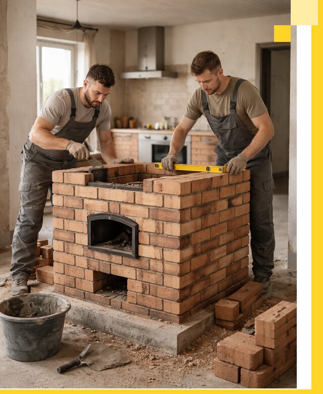 Установка и монтаж печей в частном доме в Курчатове под ключ