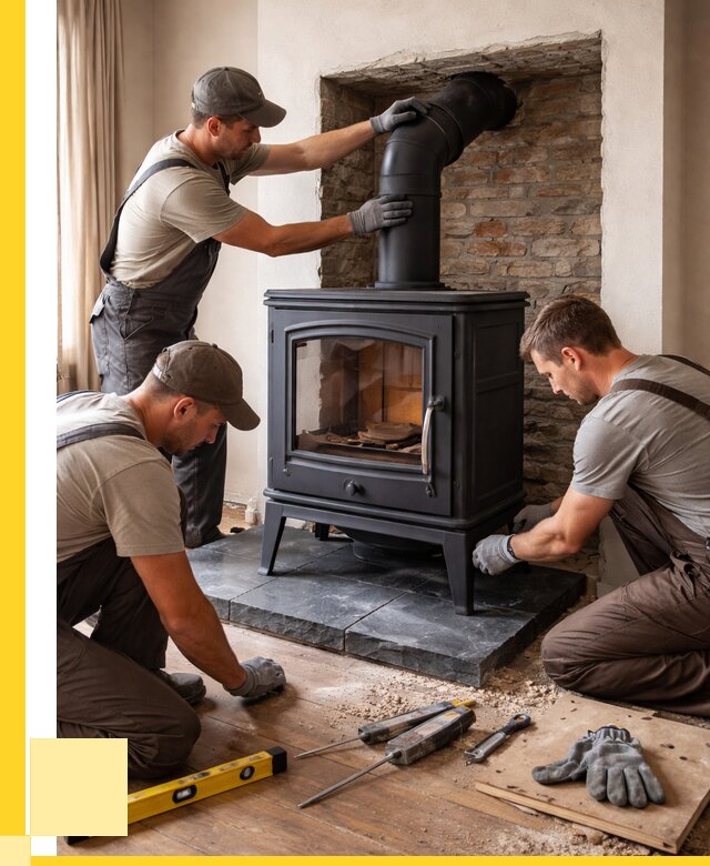 Монтаж печи камина в частном доме в Курчатове от 25470 р. | ЭриданКрч
