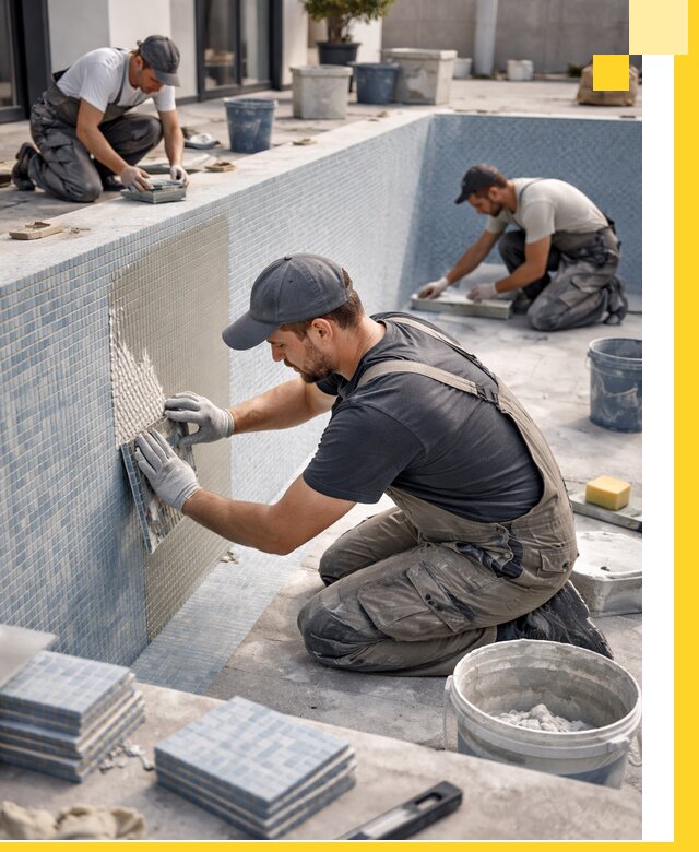 Облицовка бассейнов в Курчатове плитка мозаика гидроизоляция