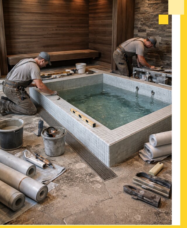 Установка и строительство бассейнов для сауны в Курчатове