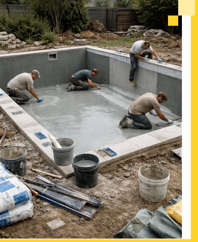 Изготовление и монтаж чаши бассейна под ключ в Курчатове