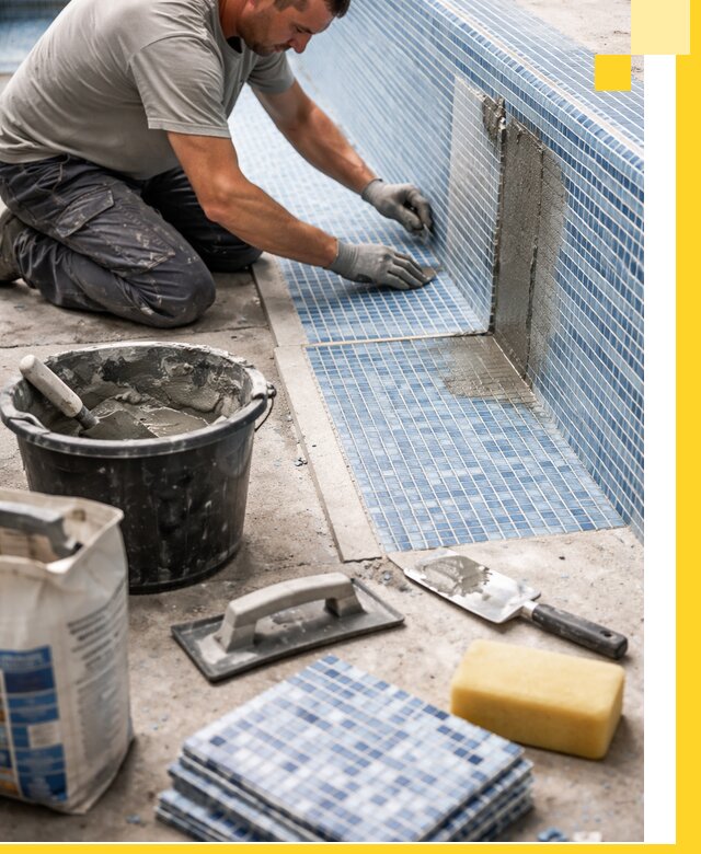 Укладка и ремонт мозаики для бассейнов под ключ в Курчатове