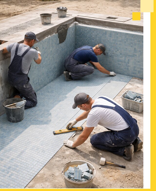 Укладка и установка плитки для бассейнов под ключ в Курчатове