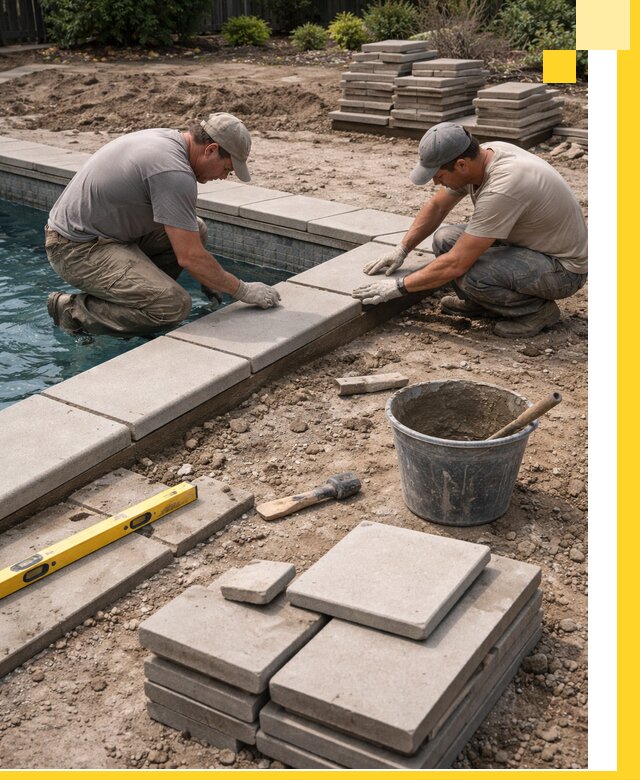 Установка и изготовление копингового камня для бассейнов в Курчатове