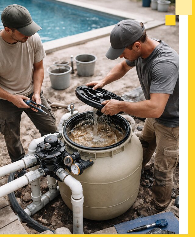 Установка и обслуживание песочных фильтров для бассейнов в Курчатове