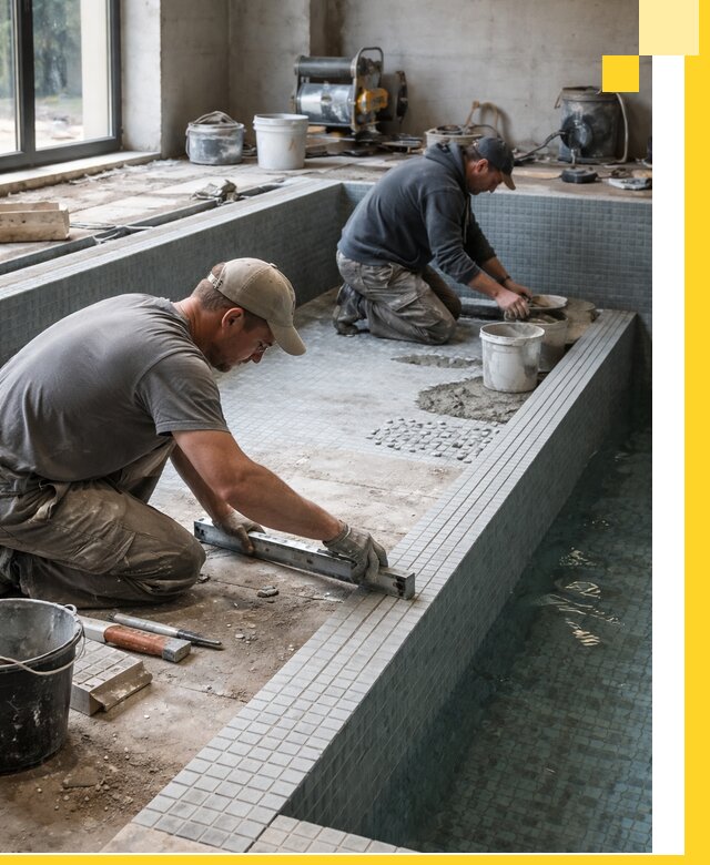 Строительство бассейна в частном доме в Курчатове под ключ