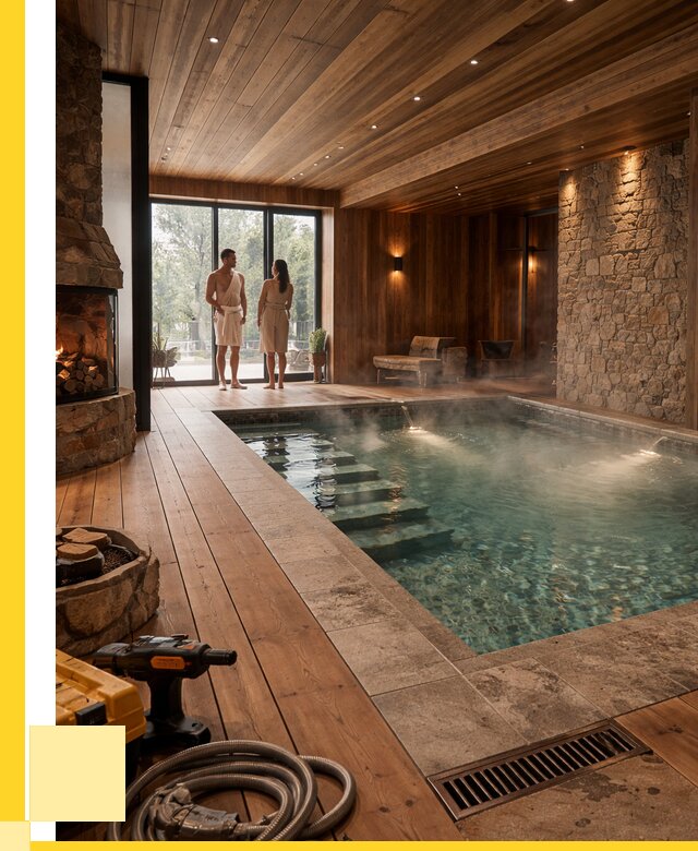 Проекты бань с бассейном под ключ в Курчатове от 76410 р., ЭриданКрч