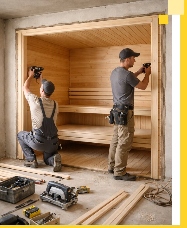 Монтаж саун под ключ в Курчатове — проектирование и установка