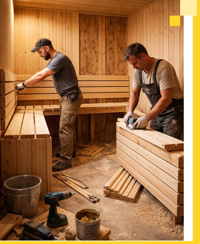 Профессиональный комплексный ремонт саун под ключ в Курчатове