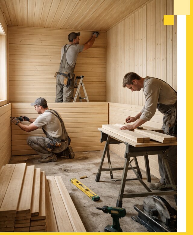 Обшивка саун в Курчатове из натуральной древесины под ключ