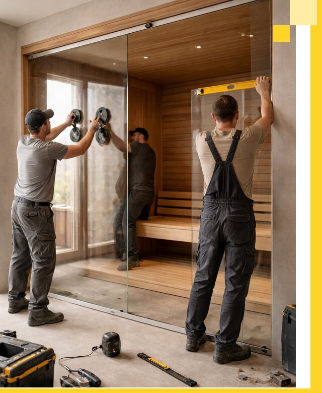 Производство и монтаж стеклянных саун под ключ в Курчатове