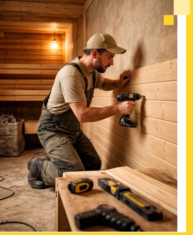 Профессиональная внутренняя отделка бани в Курчатове под ключ