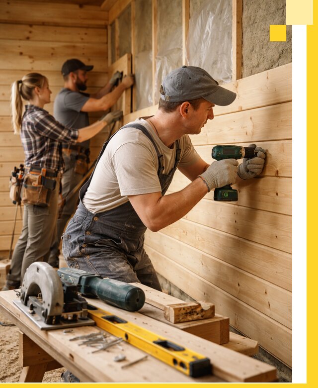 Обшивка бань под ключ в Курчатове: отделка стен и потолков