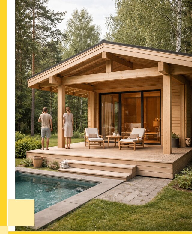 Бани с террасой под ключ в Курчатове от 611280 р. | ЭриданКрч