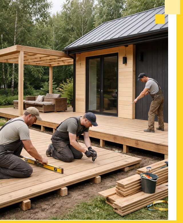 Строительство бань с террасой и бассейном под ключ в Курчатове