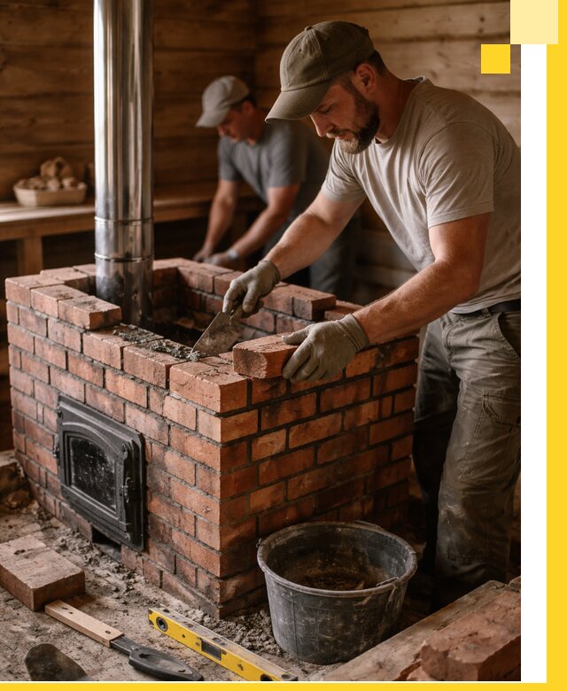 Кирпичные печи для бани под ключ в Курчатове, проект и монтаж