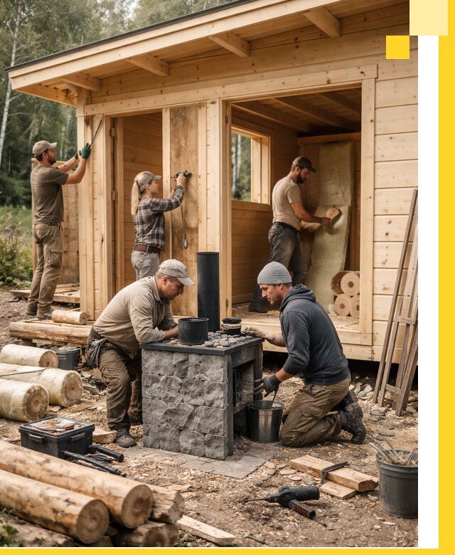 Купить баню под ключ в Курчатове строительство монтаж отделка