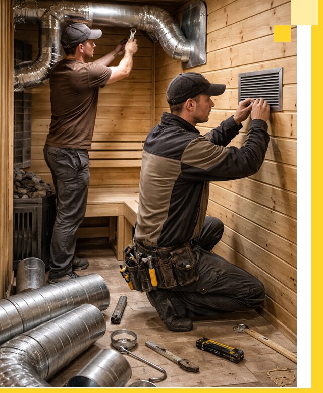 Проектирование и монтаж вентиляции бани в Курчатове под ключ