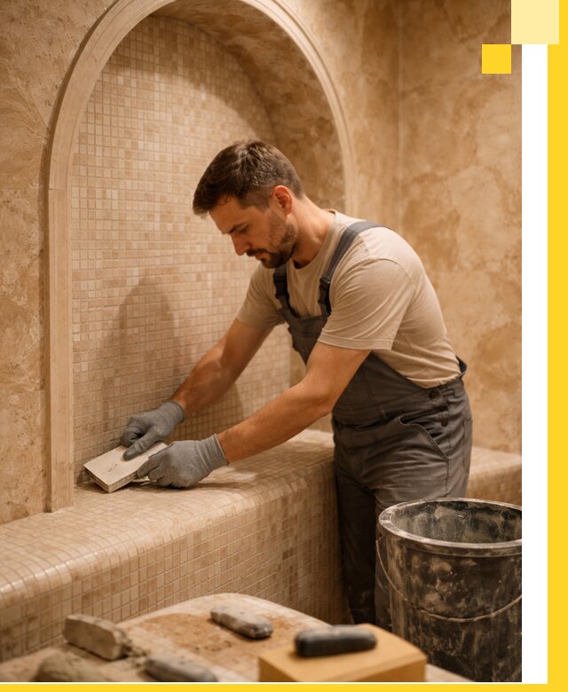 Профессиональная отделка хамамов с мозаикой под ключ в Курчатове