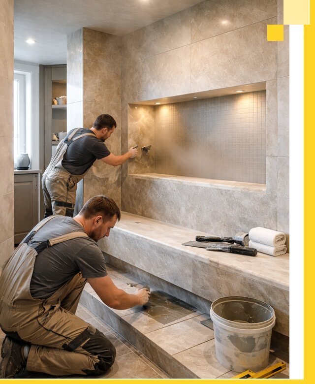 Профессиональное строительство хамама в квартире в Курчатове