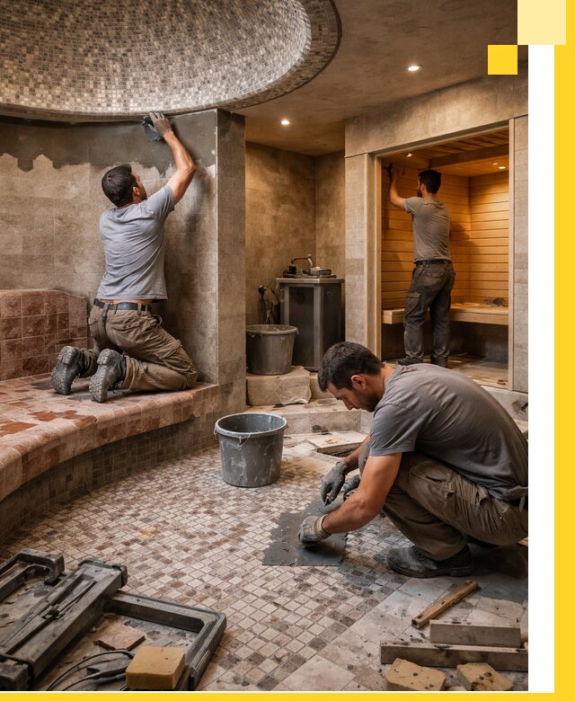 Проект и строительство хамама бани и сауны под ключ в Курчатове